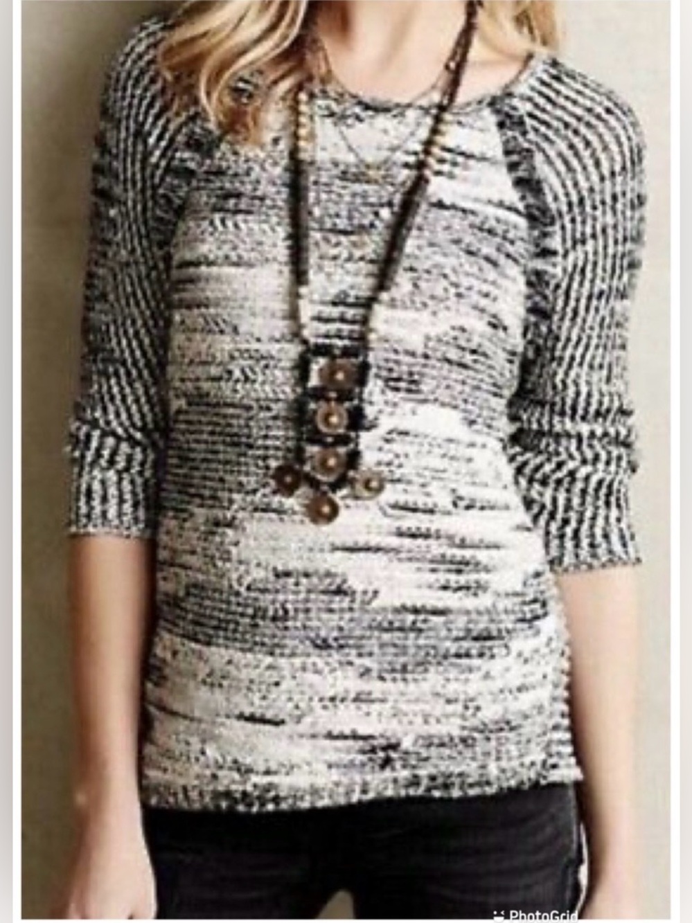 Anthropologie Jaquard Marled sweater by Moth